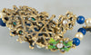 Collar antiguo hecho a mano en oro 18k con perlas, turquesas y lapislázulis - Mayka Jewels