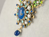 Collar antiguo hecho a mano en oro 18k con perlas, turquesas y lapislázulis - Mayka Jewels