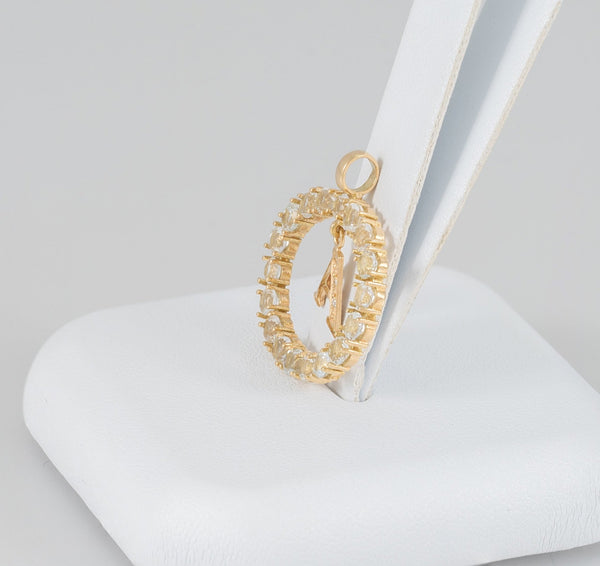 Collar y colgante letra A con perlas corales y oro amarillo 18k - Mayka Jewels