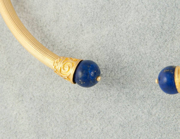 Conjunto de gargantilla y pulsera oro amarillo y Lapislázuli - Mayka Jewels