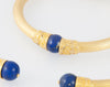 Conjunto de gargantilla y pulsera oro amarillo y Lapislázuli - Mayka Jewels