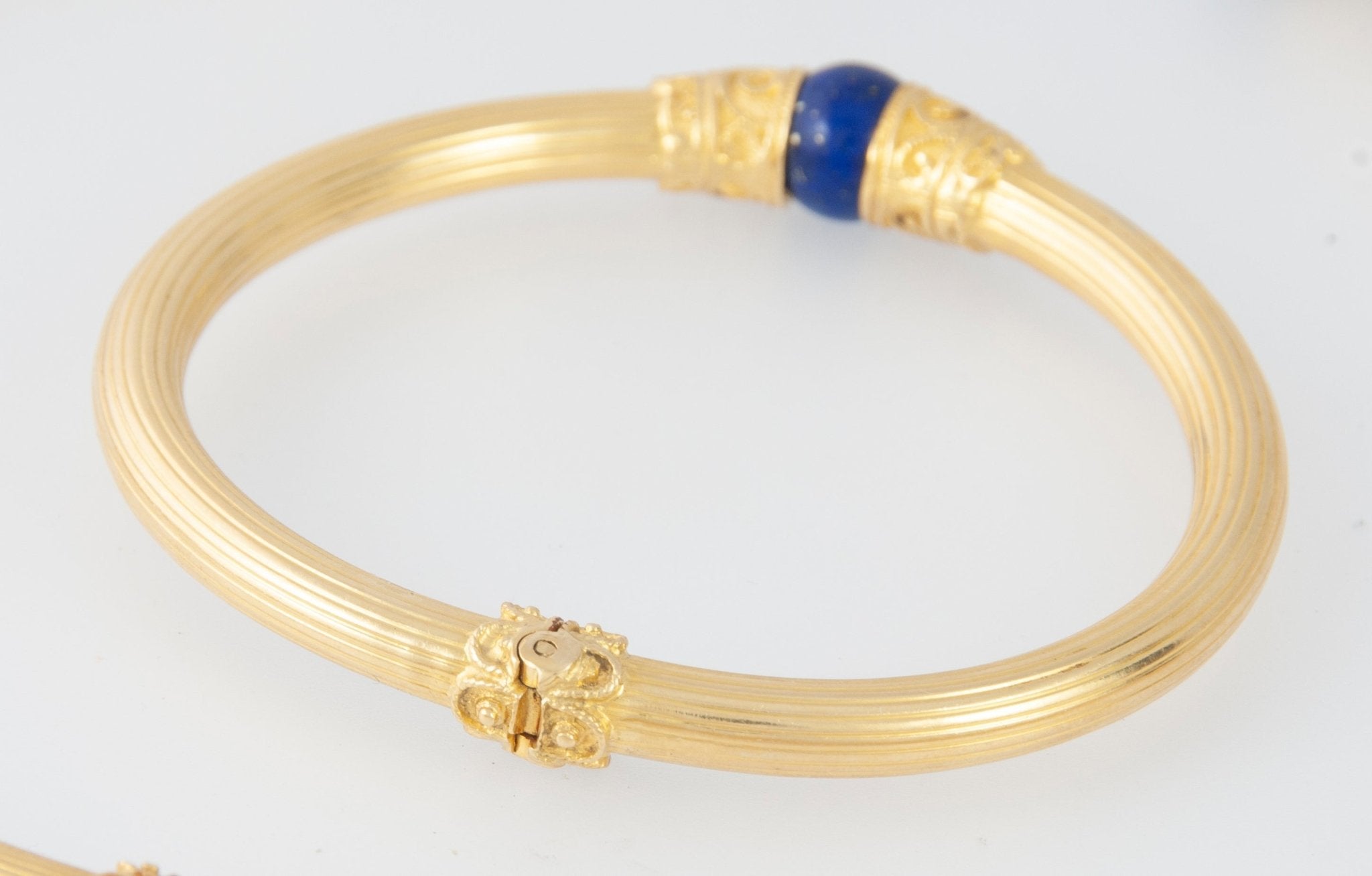 Conjunto de gargantilla y pulsera oro amarillo y Lapislázuli - Mayka Jewels