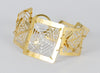 Conjunto pulsera, colgante y pendientes en oro amarillo y blanco 18k - Mayka Jewels