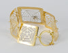 Conjunto pulsera, colgante y pendientes en oro amarillo y blanco 18k - Mayka Jewels