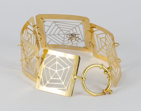 Conjunto pulsera, colgante y pendientes en oro amarillo y blanco 18k - Mayka Jewels