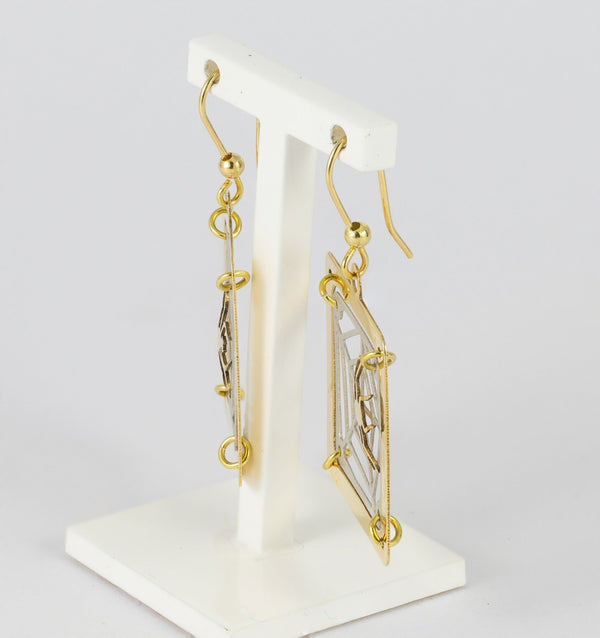 Conjunto pulsera, colgante y pendientes en oro amarillo y blanco 18k - Mayka Jewels