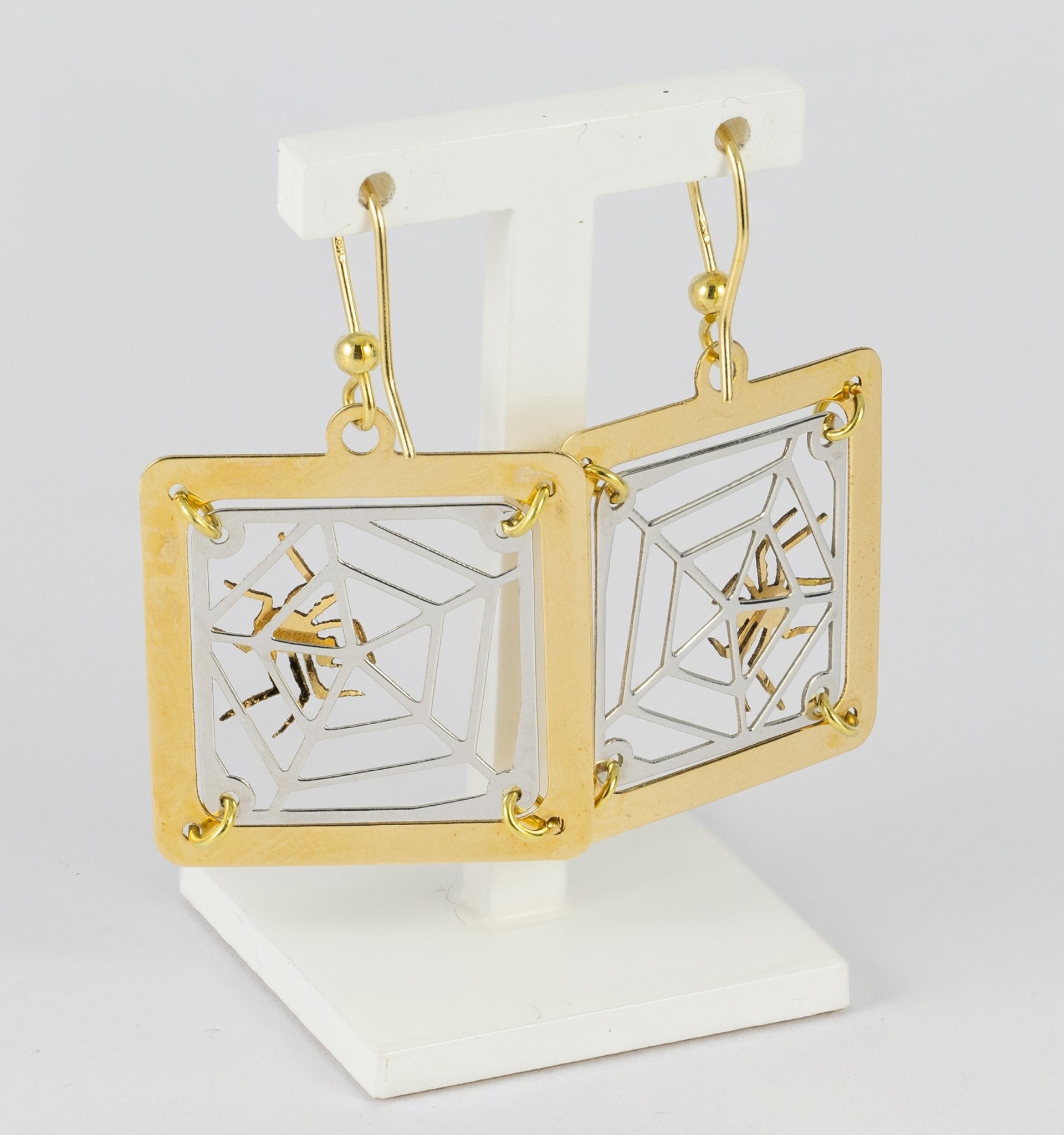 Conjunto pulsera, colgante y pendientes en oro amarillo y blanco 18k - Mayka Jewels