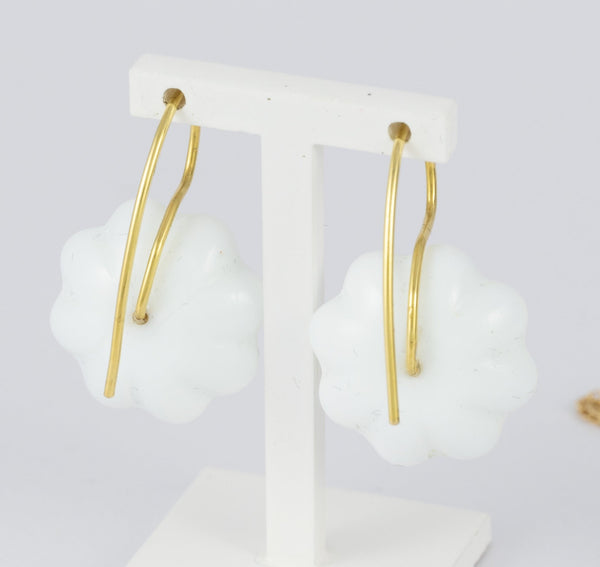 Conjunto Tous Cadena Pendientes Anillo en oro amarillo 18k y porcelana - Mayka Jewels