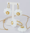 Conjunto Tous Cadena Pendientes Anillo en oro amarillo 18k y porcelana - Mayka Jewels