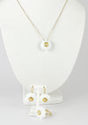 Conjunto Tous Cadena Pendientes Anillo en oro amarillo 18k y porcelana - Mayka Jewels