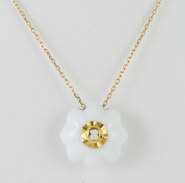 Conjunto Tous Cadena Pendientes Anillo en oro amarillo 18k y porcelana - Mayka Jewels