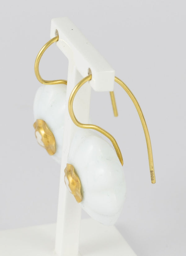 Conjunto Tous Cadena Pendientes Anillo en oro amarillo 18k y porcelana - Mayka Jewels