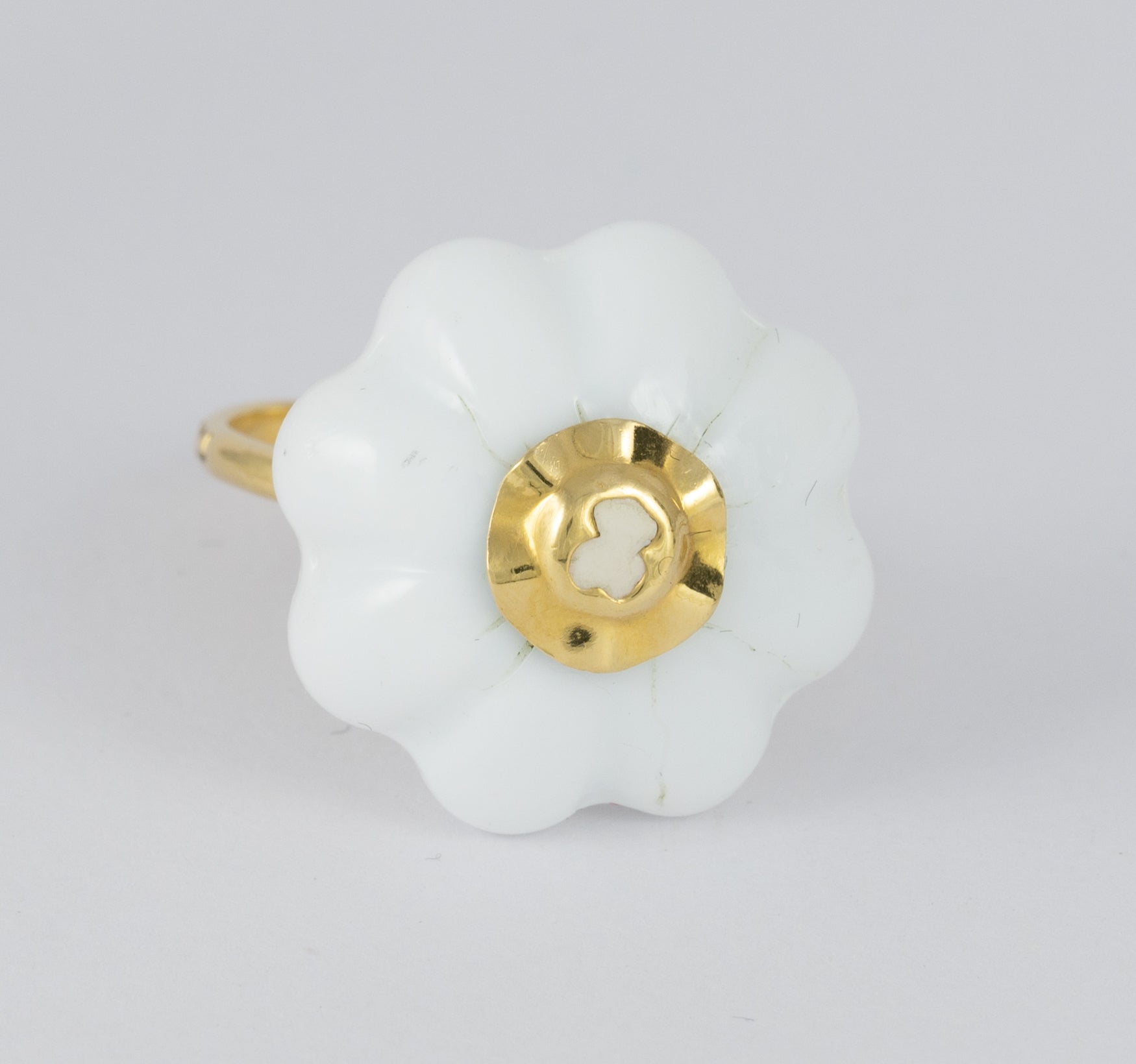 Conjunto Tous Cadena Pendientes Anillo en oro amarillo 18k y porcelana - Mayka Jewels
