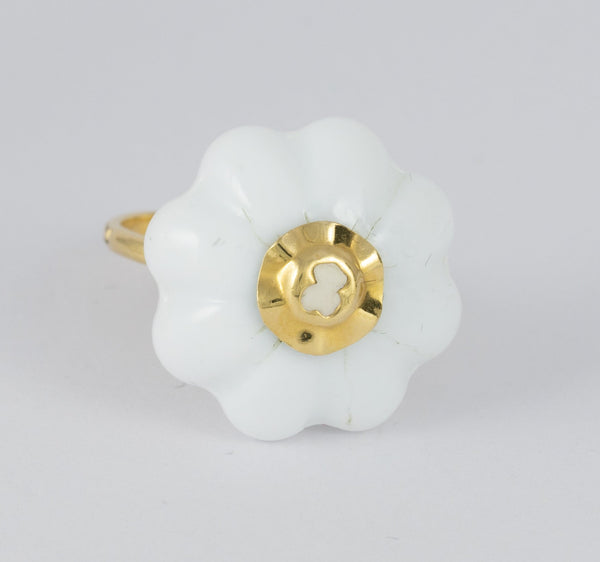 Conjunto Tous Cadena Pendientes Anillo en oro amarillo 18k y porcelana - Mayka Jewels