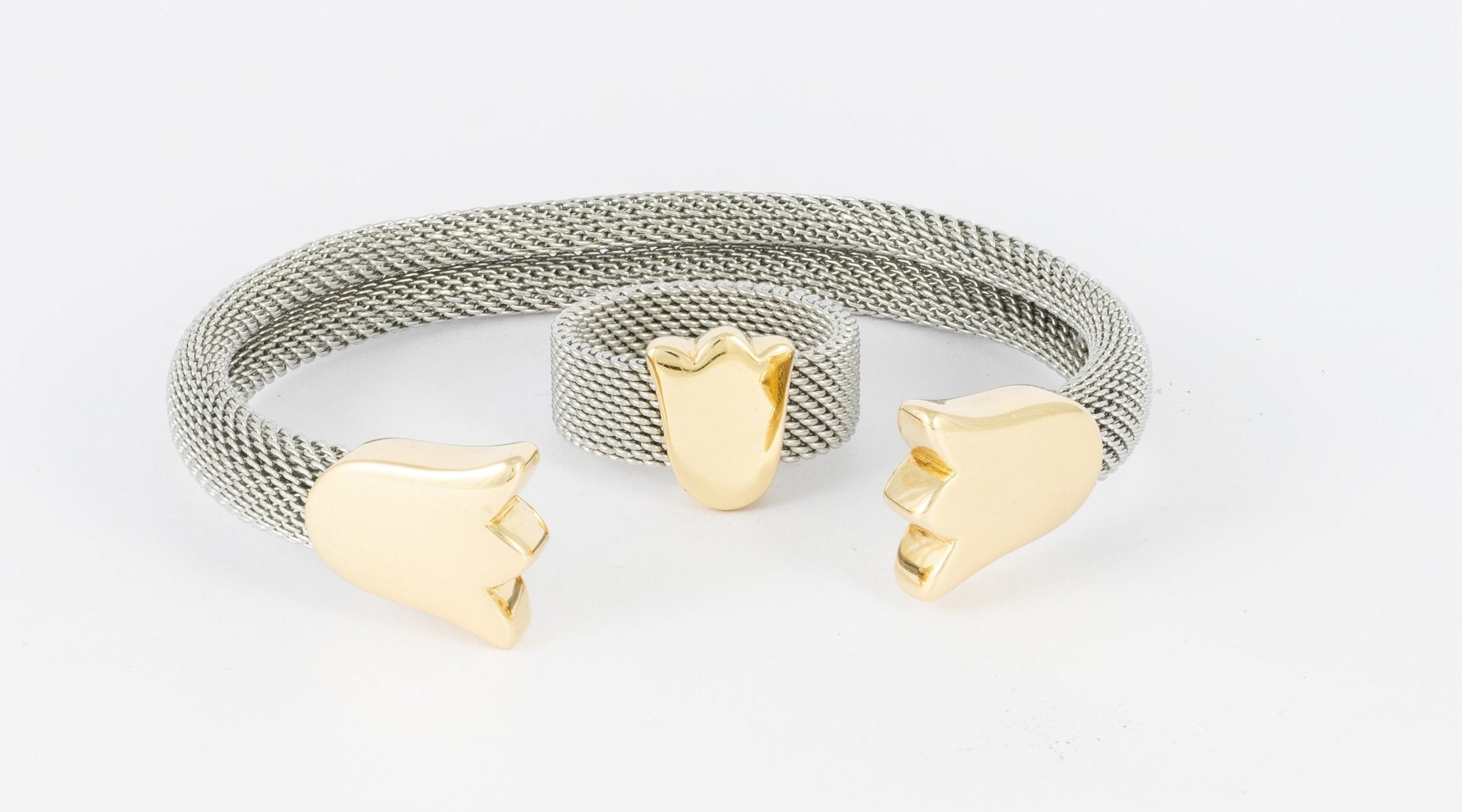 Conjunto Tous en oro amarillo 18k y acero - Mayka Jewels