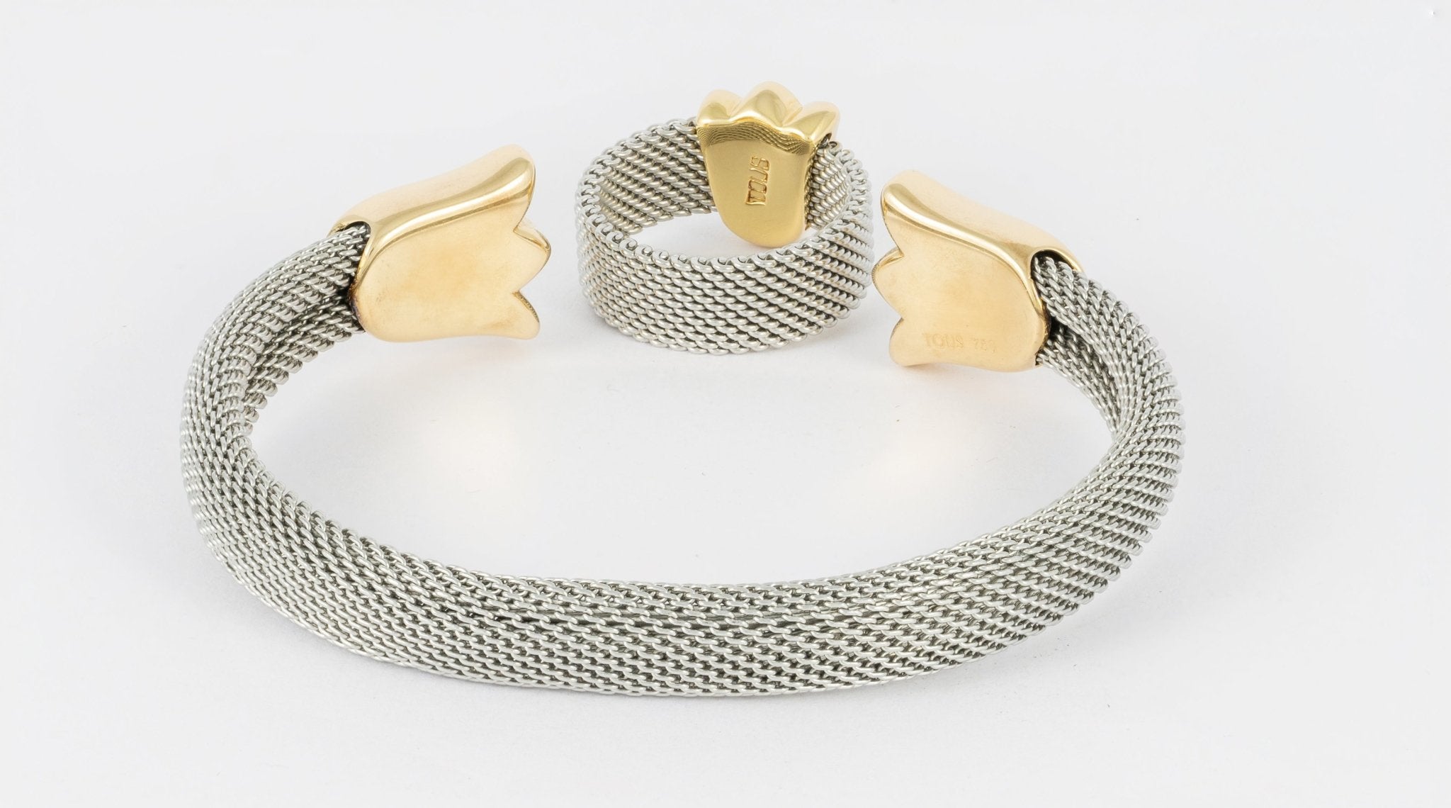 Conjunto Tous en oro amarillo 18k y acero - Mayka Jewels