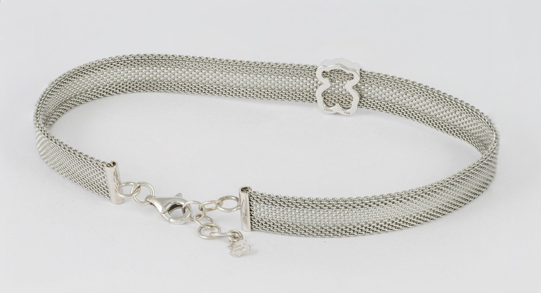 Conjunto Tous pulsera y anillo en oro blanco 18k y acero - Mayka Jewels