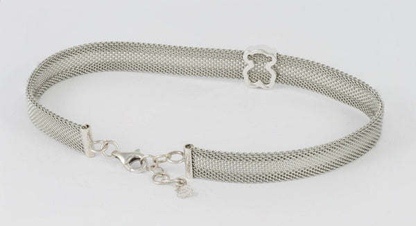 Conjunto Tous pulsera y anillo en oro blanco 18k y acero - Mayka Jewels