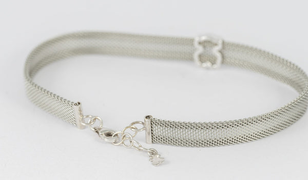 Conjunto Tous pulsera y anillo en oro blanco 18k y acero - Mayka Jewels