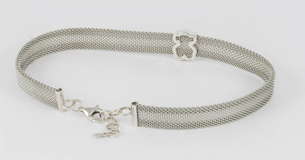 Conjunto Tous pulsera y anillo en oro blanco 18k y acero - Mayka Jewels