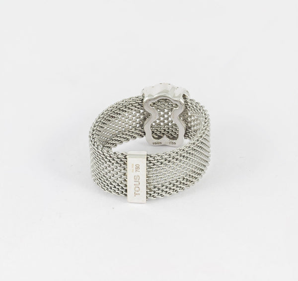 Conjunto Tous pulsera y anillo en oro blanco 18k y acero - Mayka Jewels