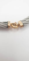 Gargantilla de diseño en oro 18k y acero - Mayka Jewels