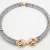 Gargantilla de diseño en oro 18k y acero - Mayka Jewels