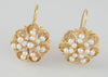 Pendientes antiguos en oro 18k con perlas naturales - Mayka Jewels