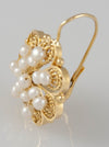 Pendientes antiguos en oro 18k con perlas naturales - Mayka Jewels