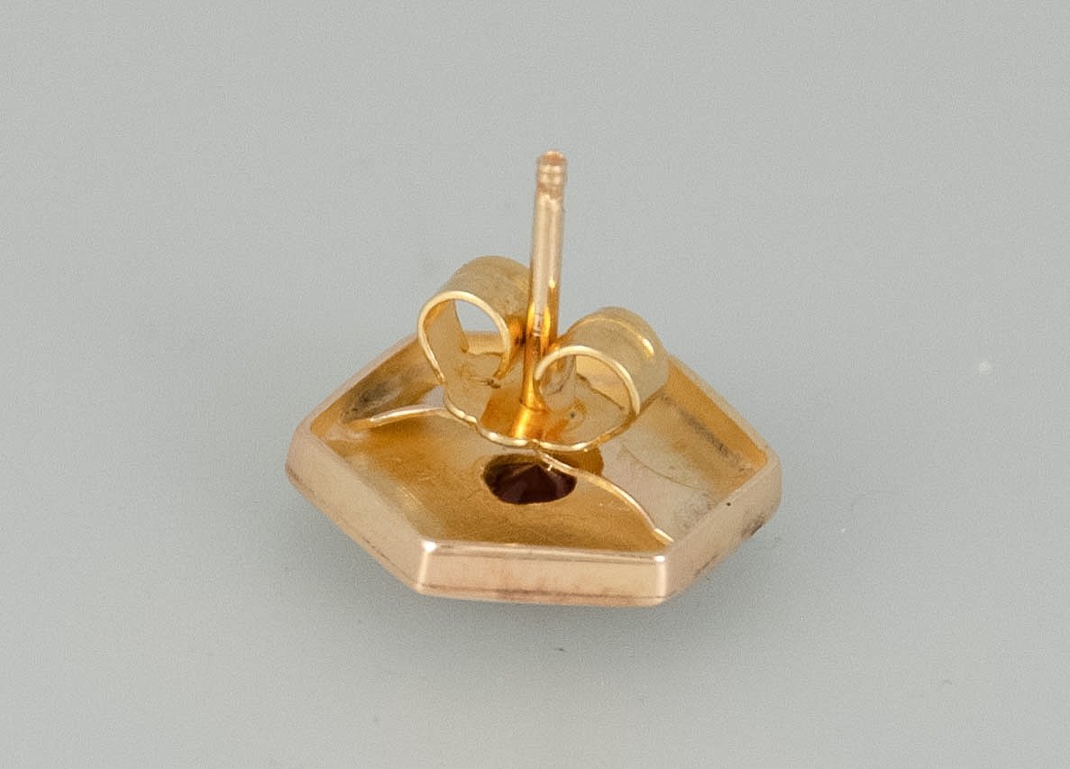 Pendientes antiguos en oro 18k con rubí - Mayka Jewels