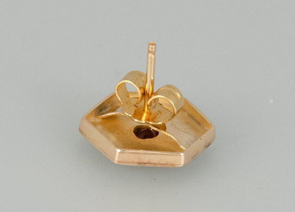 Pendientes antiguos en oro 18k con rubí - Mayka Jewels