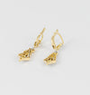 Pendientes antiguos en oro amarillo 18k y diamantes 0.28 ct - Mayka Jewels
