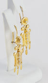 Pendientes antiguos en oro amarillo 18k y perlas - Mayka Jewels