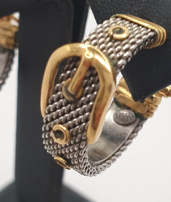 Pendientes de diseño en oro 18k y acero - Mayka Jewels