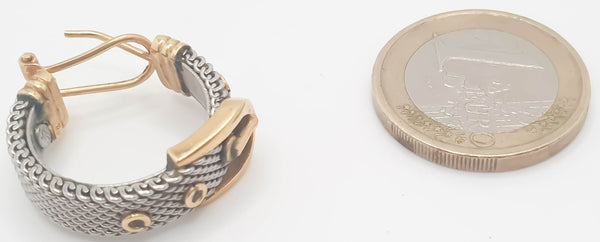 Pendientes de diseño en oro 18k y acero - Mayka Jewels