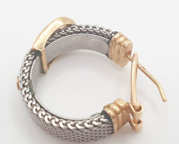 Pendientes de diseño en oro 18k y acero - Mayka Jewels