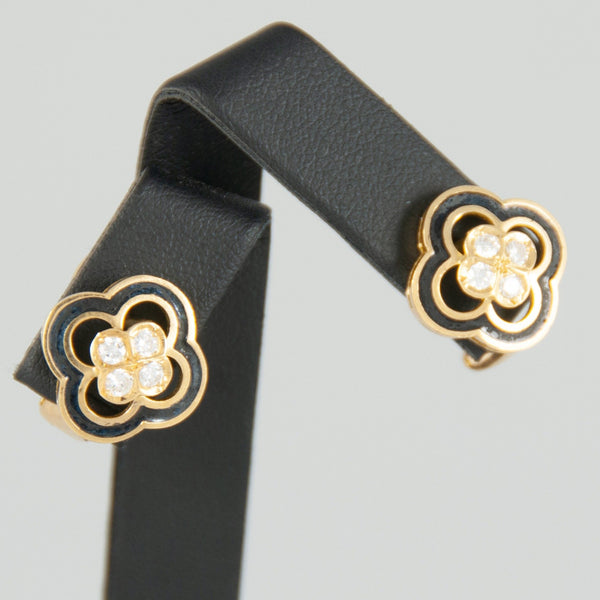 Pendientes en oro 18k con brillantes - Mayka Jewels