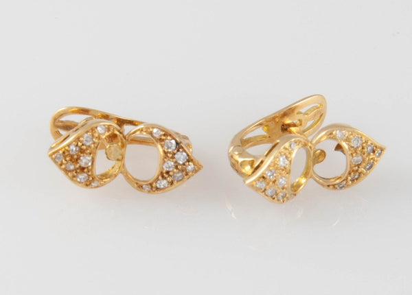 Pendientes en oro 18k con brillantes - Mayka Jewels