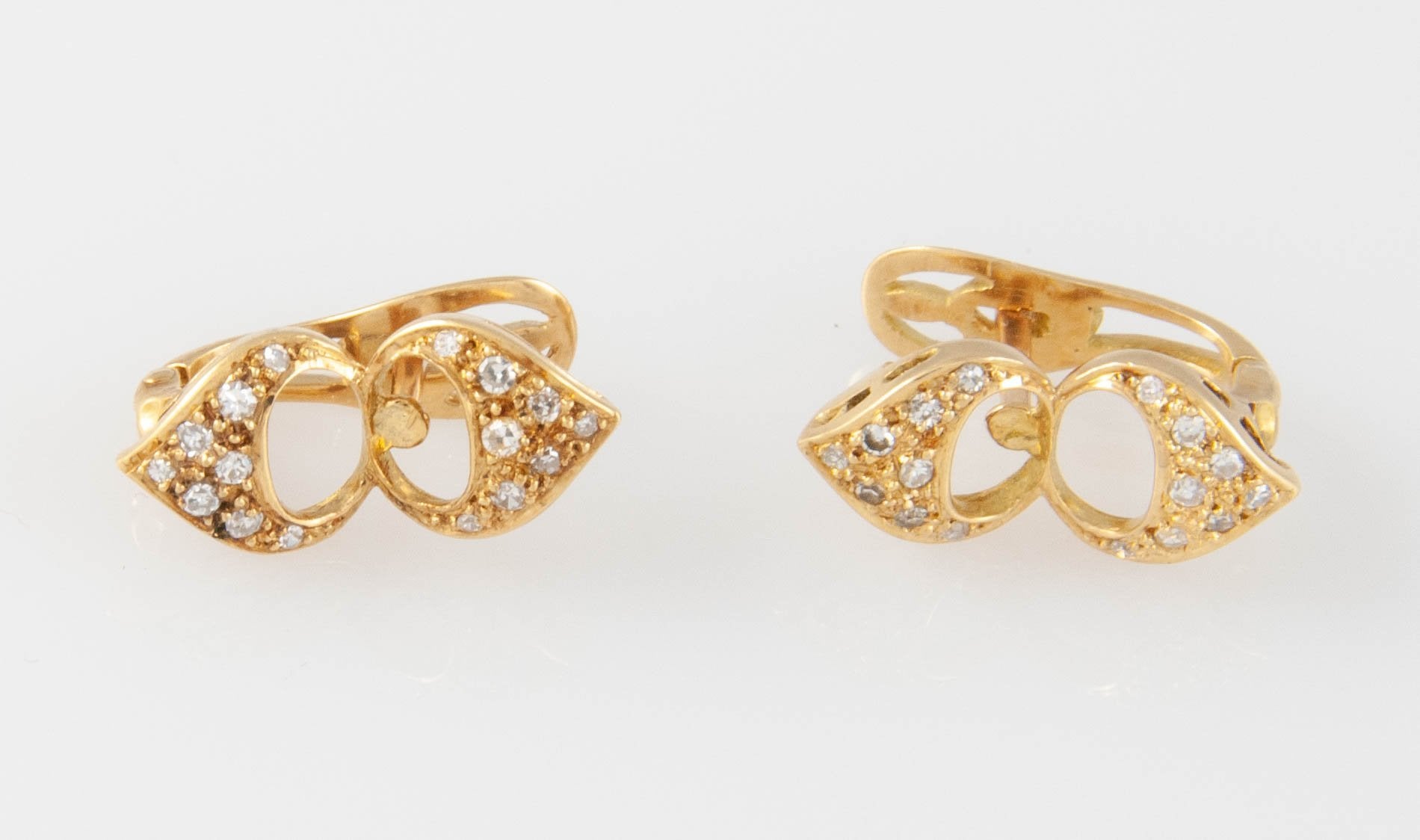 Pendientes en oro 18k con brillantes - Mayka Jewels