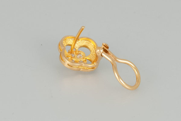 Pendientes en oro 18k con brillantes - Mayka Jewels