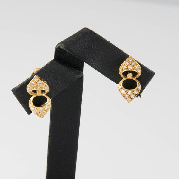 Pendientes en oro 18k con brillantes - Mayka Jewels