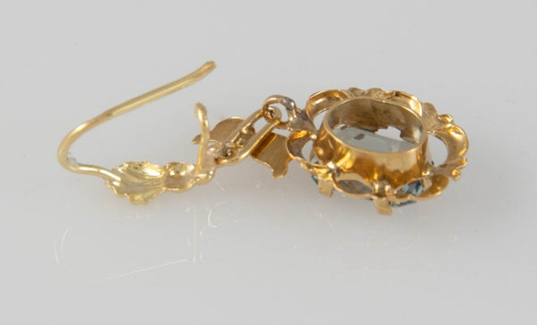Pendientes en oro 18k con topacio azul - Mayka Jewels