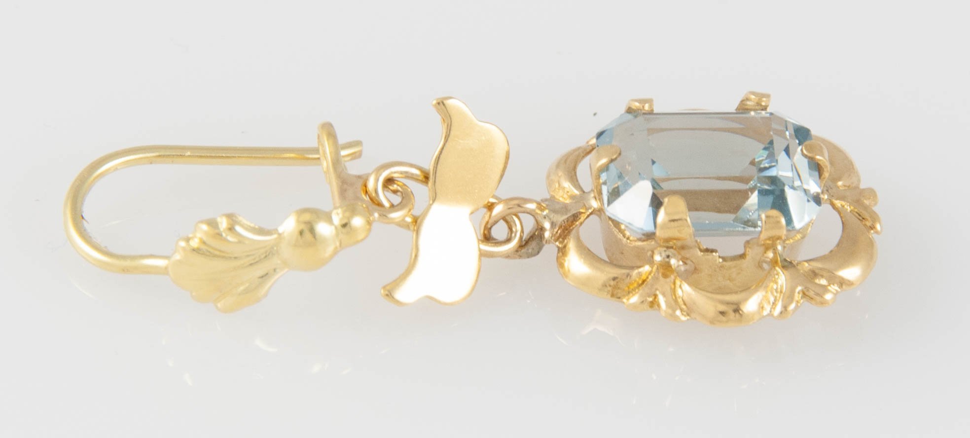 Pendientes en oro 18k con topacio azul - Mayka Jewels