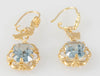 Pendientes en oro 18k con topacio azul - Mayka Jewels