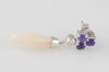 Pendientes en oro blanco 18k con amatistas brillantes y nácar - Mayka Jewels