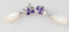 Pendientes en oro blanco 18k con amatistas brillantes y nácar - Mayka Jewels