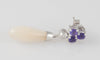 Pendientes en oro blanco 18k con amatistas brillantes y nácar - Mayka Jewels