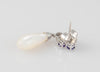 Pendientes en oro blanco 18k con amatistas brillantes y nácar - Mayka Jewels