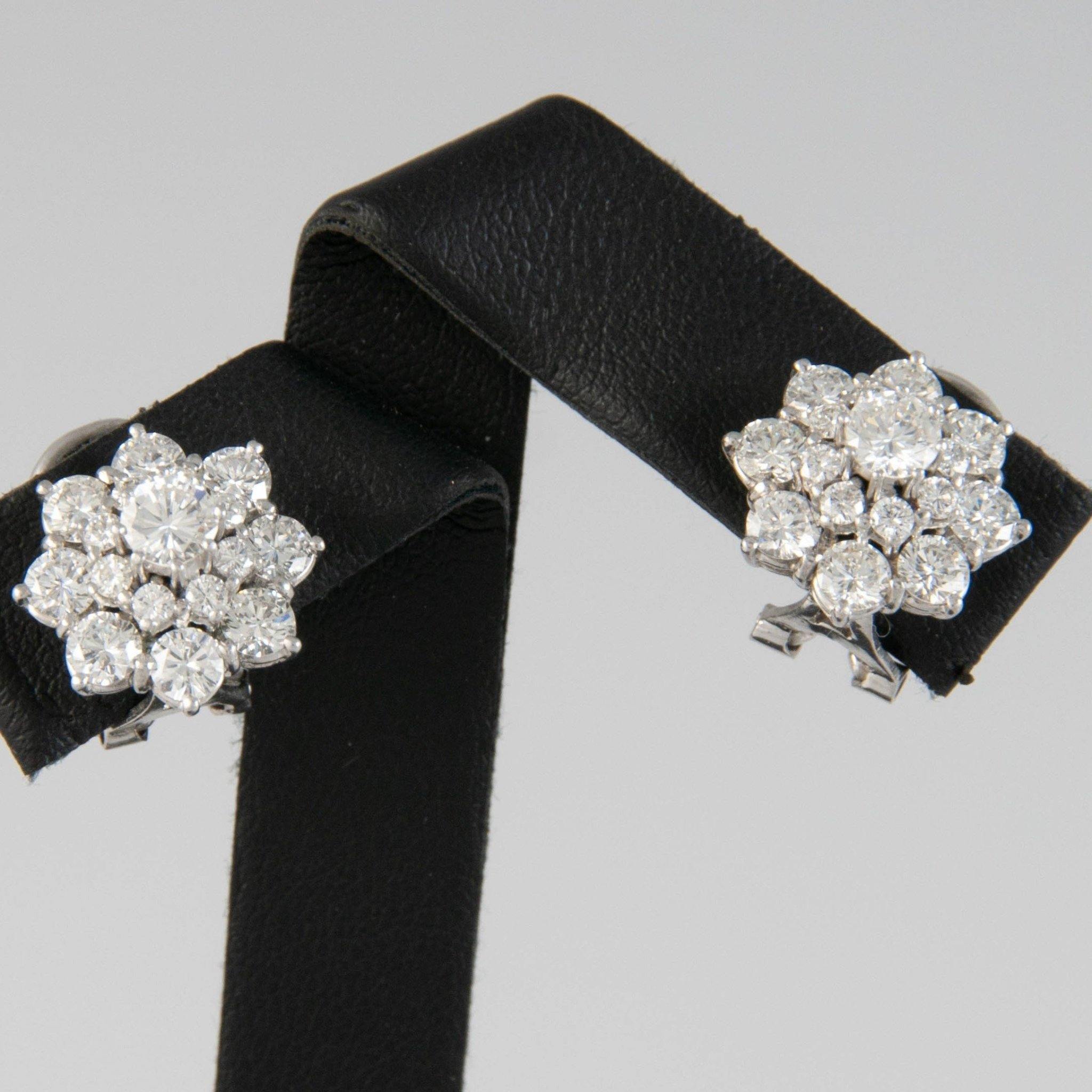 Pendientes en oro blanco 18k con brillantes de alta calidad 3.45ct - Mayka Jewels