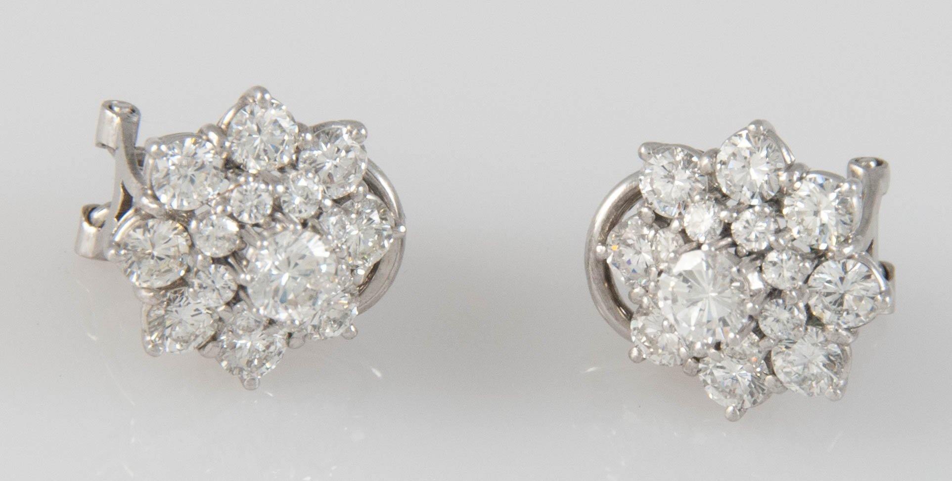 Pendientes en oro blanco 18k con brillantes de alta calidad 3.45ct - Mayka Jewels